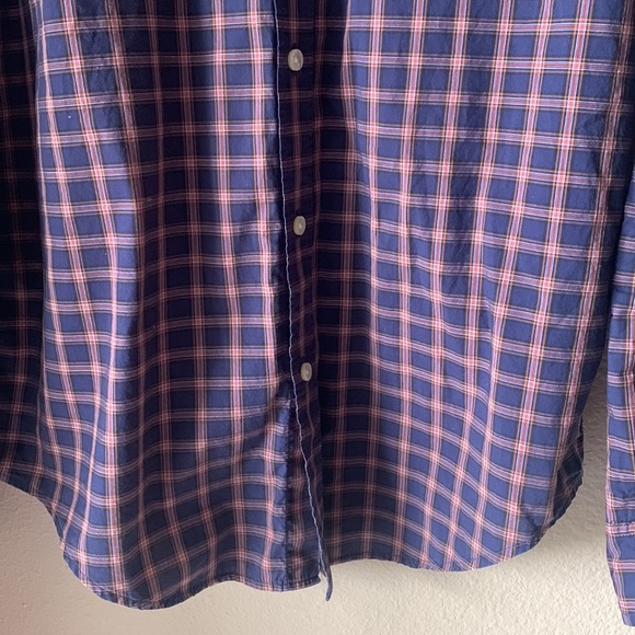 Lacoste Blue Plaid Long Sleeve Button Down Shirt - Picture 6 of 8